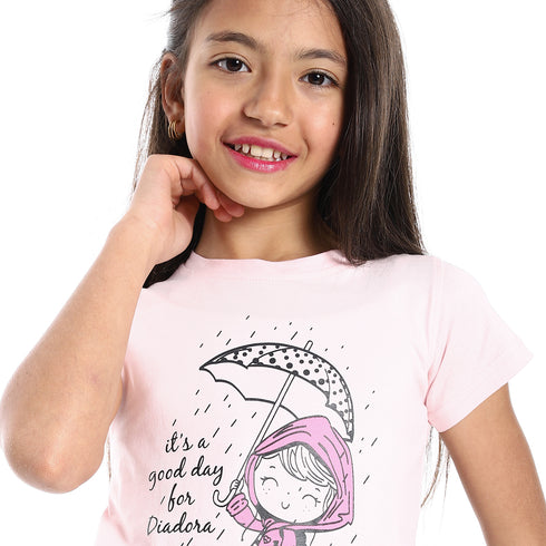 Diadora Girls Cotton Printed T-Shirt