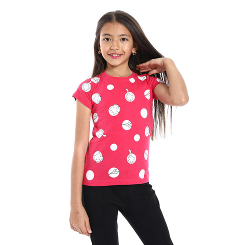 Diadora Girls Cotton Printed T-Shirt