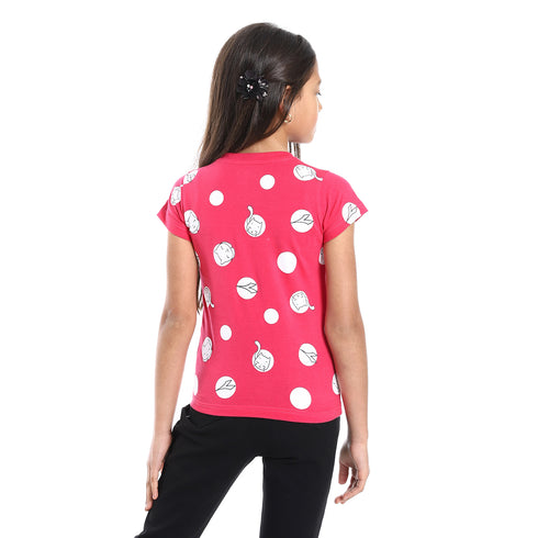 Diadora Girls Cotton Printed T-Shirt