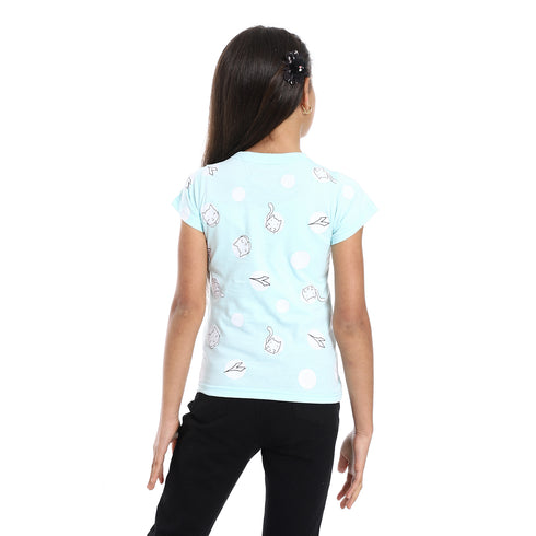 Diadora Girls Cotton Printed T-Shirt